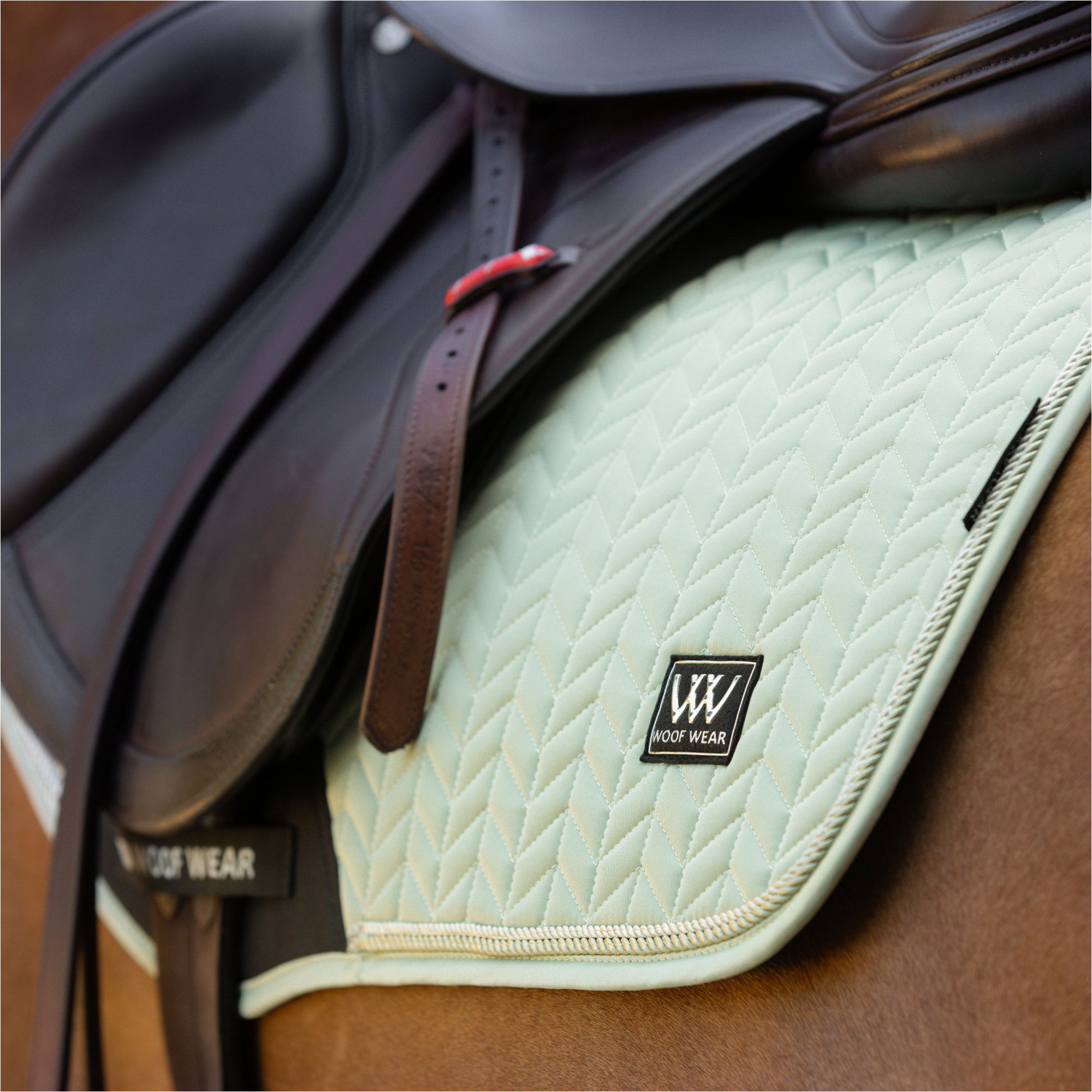 2025 Woof Wear Herringbone Close Contact Tapis De Selle WS0044-SAGE - Sage Green